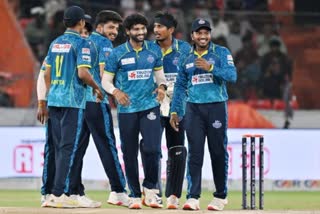 Hyderabad E-Champions player after dismissing Anvitha Khammam Aces player