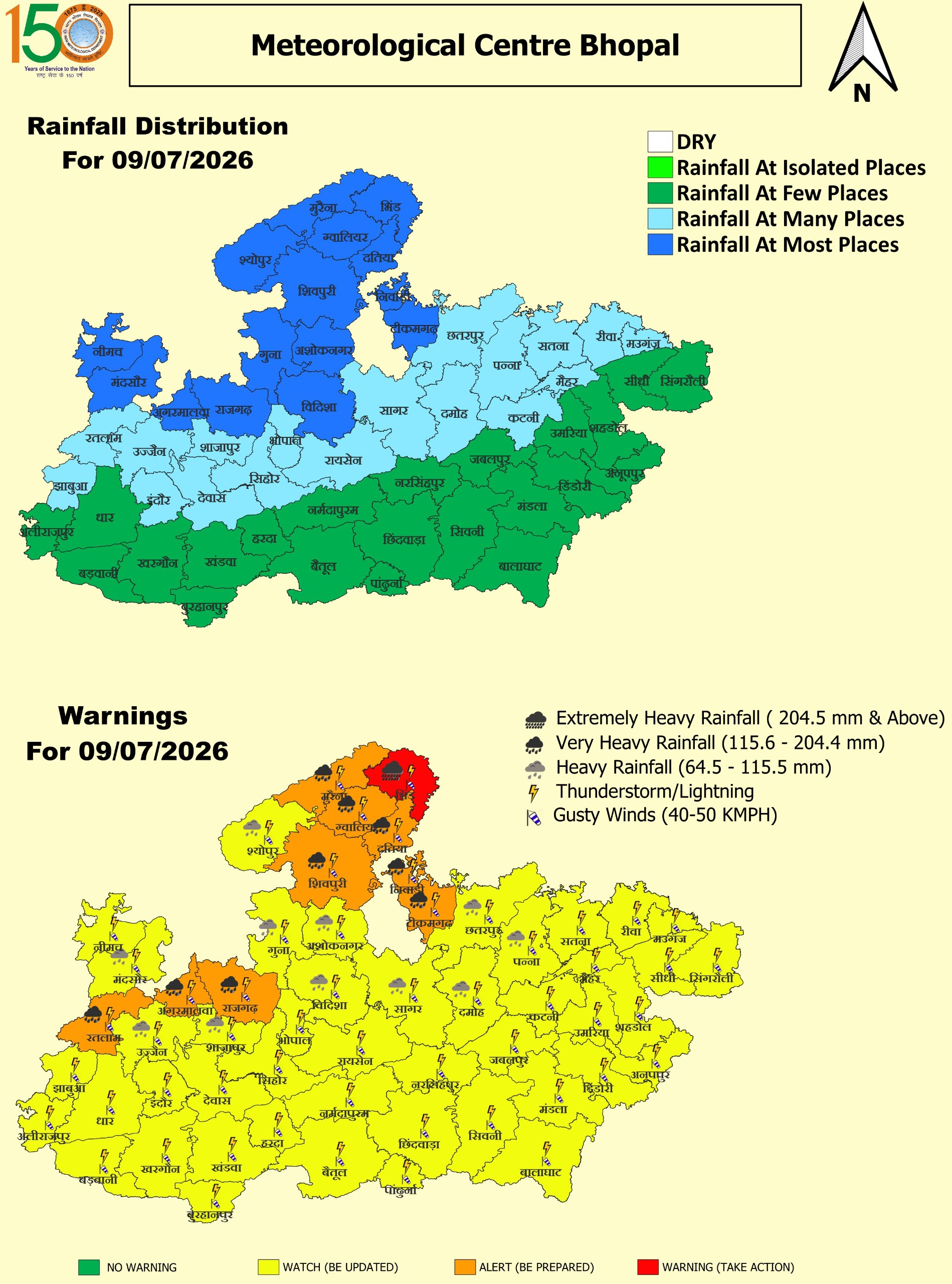 imd red alert in bhind
