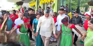 CM Chandrababu Dance with Tribal People at Vijayawada