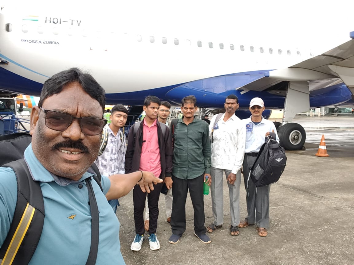 Students from Musuraputta village on flight