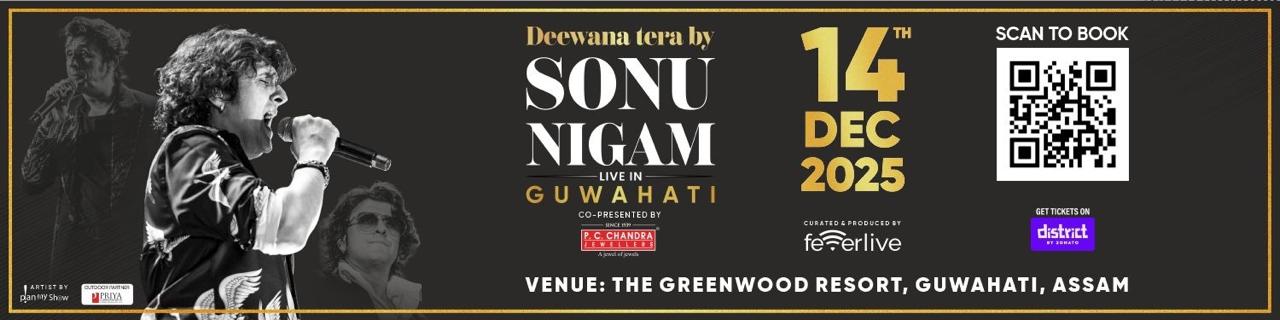Sonu Nigam will perform live at the Greenwood Resort in Guwahati