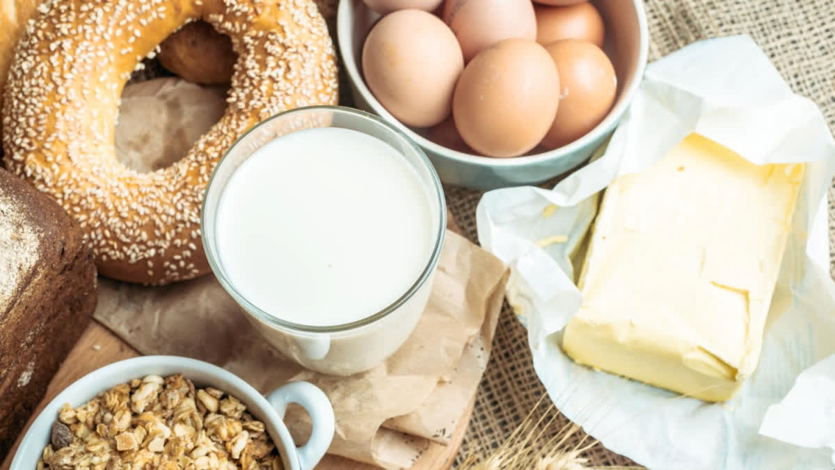 Milk, eggs and bread