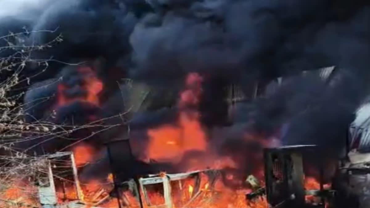 Fire breaks out in a cooler factory in Barmer