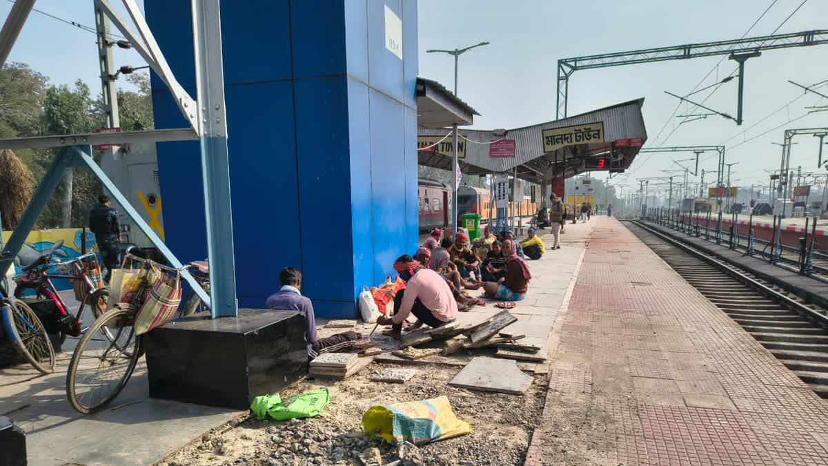 Renovation work is also underway inside the station.