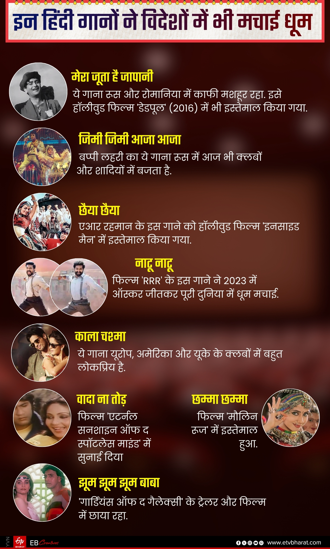 इन हिंदी गानों ने विदेशों में भी मचाई धूम :