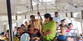 Minister Savitha Interaction In RTC Bus