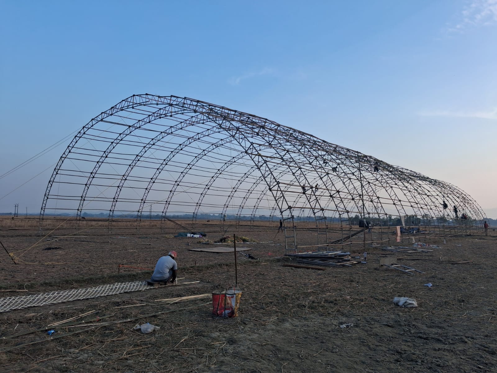 Preparation of traditional Magh Bihu in Ahatguri
