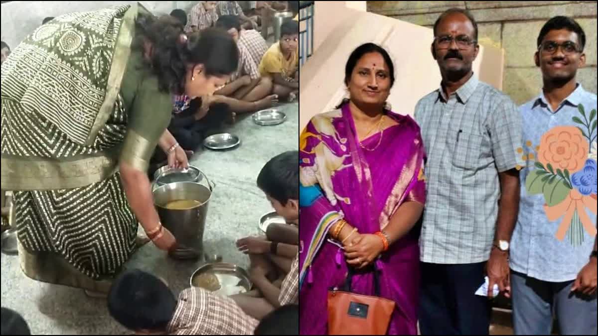 JEEಯಲ್ಲಿ ಮಗ ದೇಶಕ್ಕೆ ಟಾಪರ್: 4 ಸಾವಿರ ಶಾಲಾ ಮಕ್ಕಳಿಗೆ ಸಿಹಿಯೂಟ ಹಾಕಿ ಸಂಭ್ರಮಿಸಿದ  ತಾಯಿ