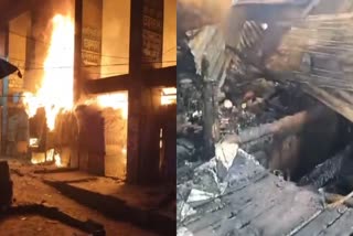 Massive fire broke out in the market located under the Bata flyover in Faridabad