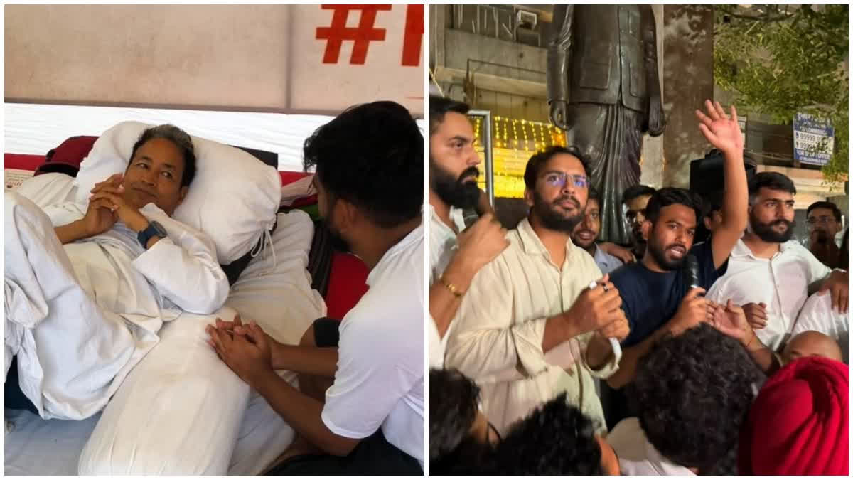 جنتر منتر پر سی جے پی کے احتجاج کا آج 21واں دن، ابھیجیت دیپک نے مکھرجی نگر میں یو پی ایس سی امیدواروں سے ملاقات کی cjp founder abhijeet dipke arrives in mukherjee nagar interacts with upsc ssc candidates protest continues at jantar mantar for 21 days Urdu News