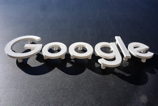 Google logo is seen on a building in New York