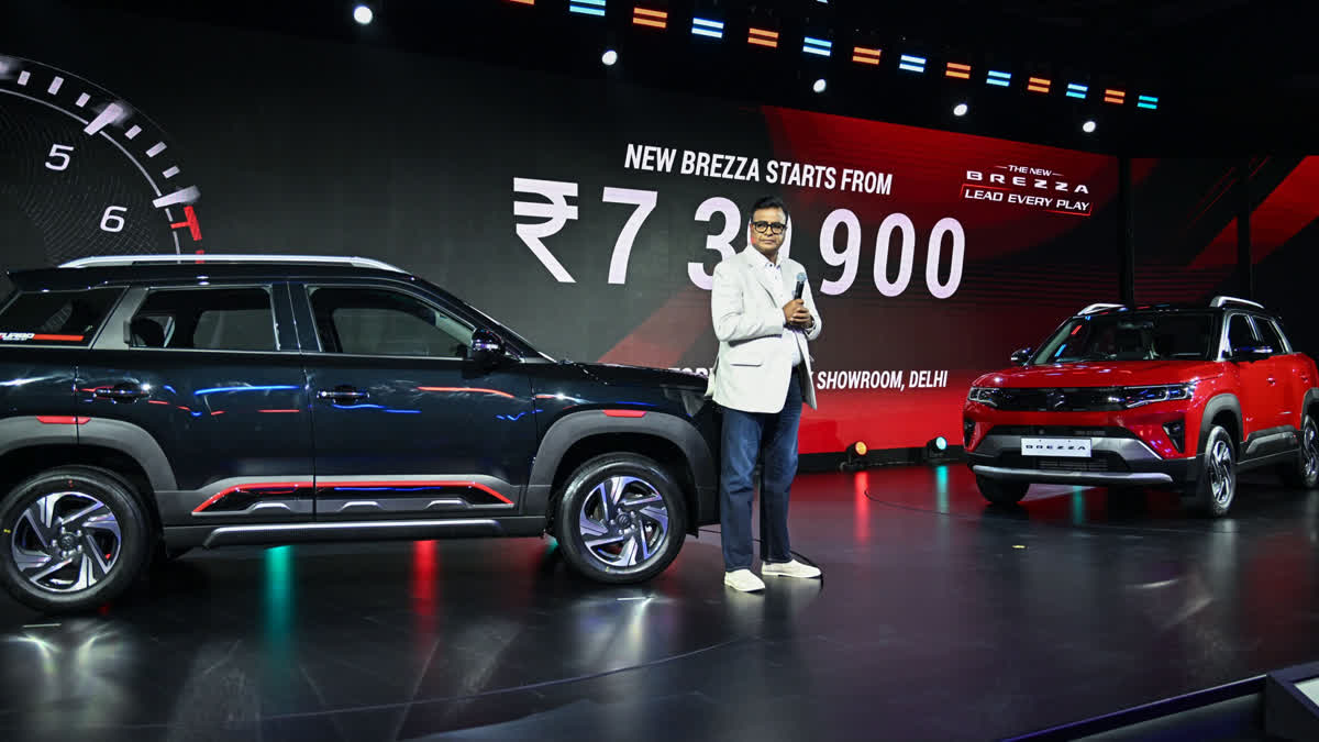 File: Senior Executive Officer Marketing & Sales, Maruti Suzuki, Partho Banerjee during the launch of the new Brezza