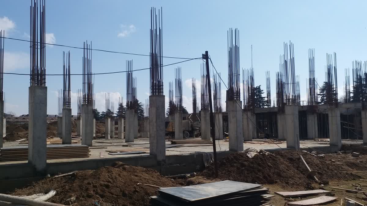 Construction work underway at a site in Kashmir