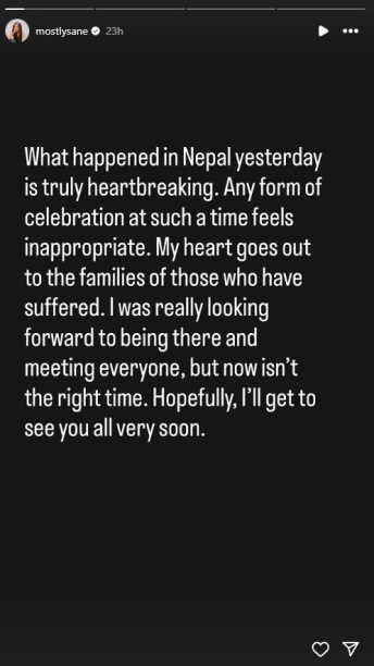 Prajakta Koli cancels Nepal trip amid Gen Z protests