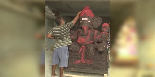 Seven Foot Of Ganesh Idol With The Use OF  Areca Nuts