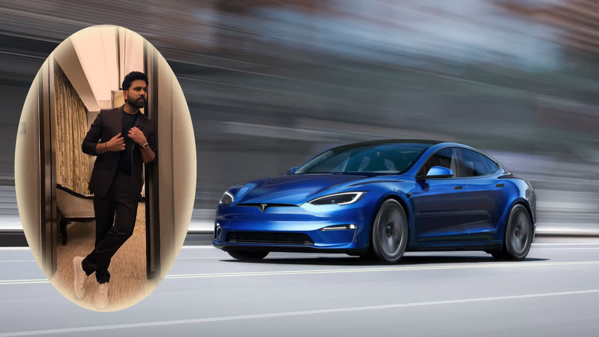 TESLA MODEL Y CAR  ROHIT SHARMA CAR COLLECTION  FORMER INDIA CAPTAIN ROHIT SHARMA  ROHIT SHARMA BUYS TESLA MODEL Y