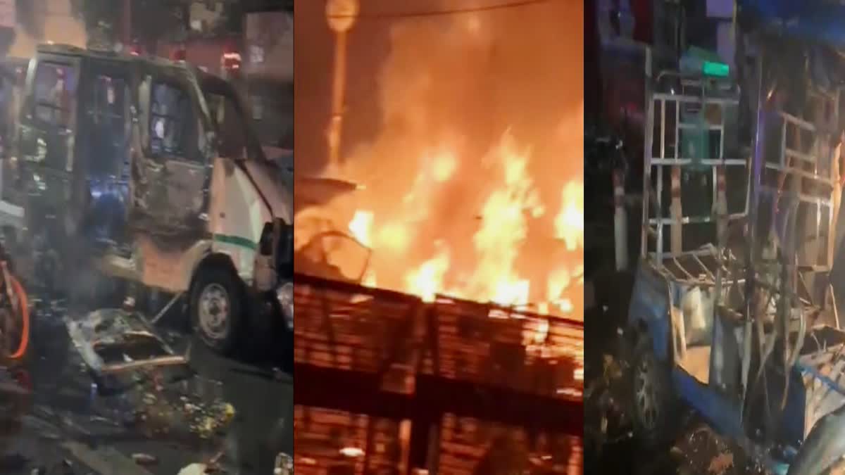 लाल किला मेट्रो स्टेशन के गेट नंबर एक के पास कार में धमाका