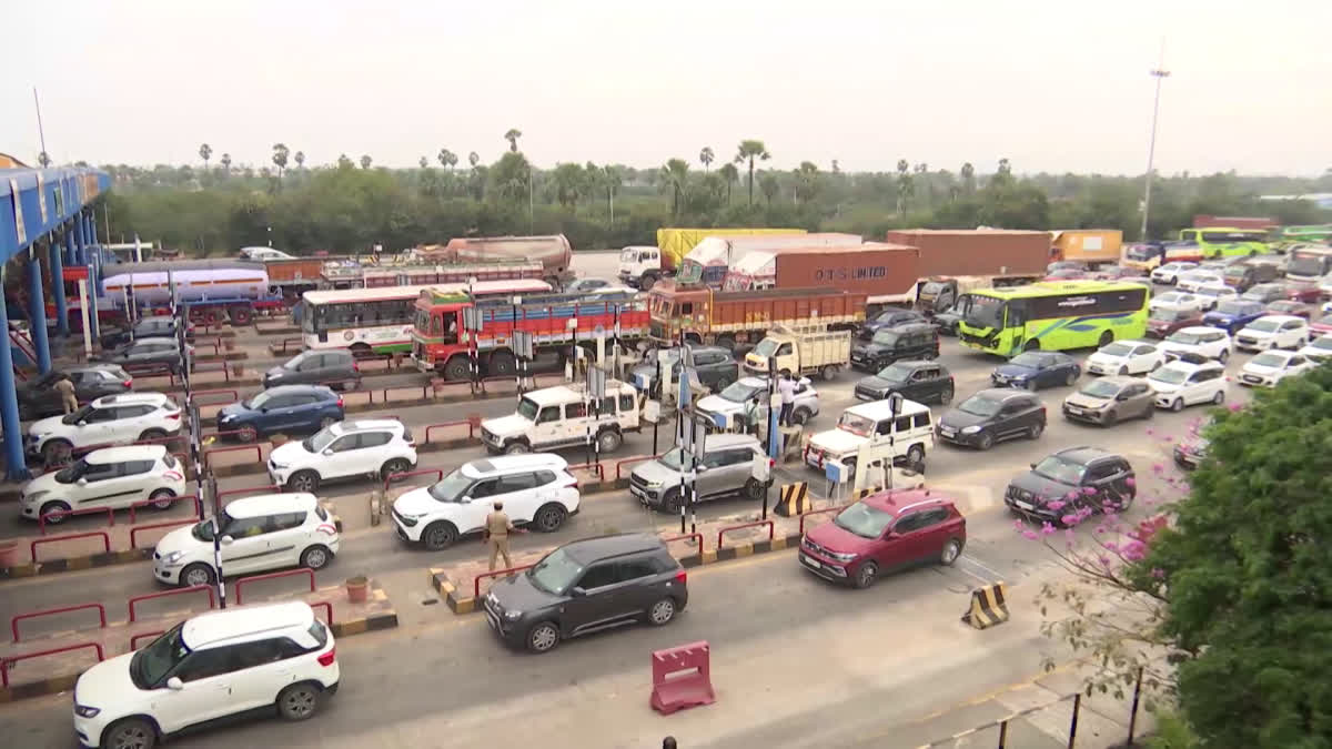 National Highway Congested With Vehicles