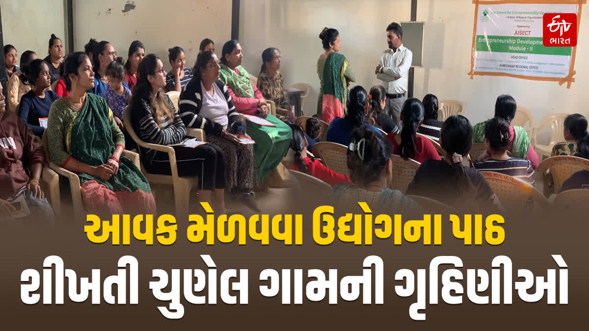 આવક મેળવવા ઉદ્યોગ ધંધાના પાઠ શીખતી ચુણેલ ગામની ગૃહિણીઓ