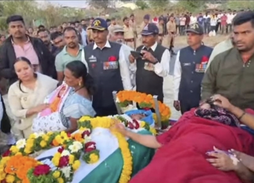 A view of Pramod Parshuram Jadhavs' funeral