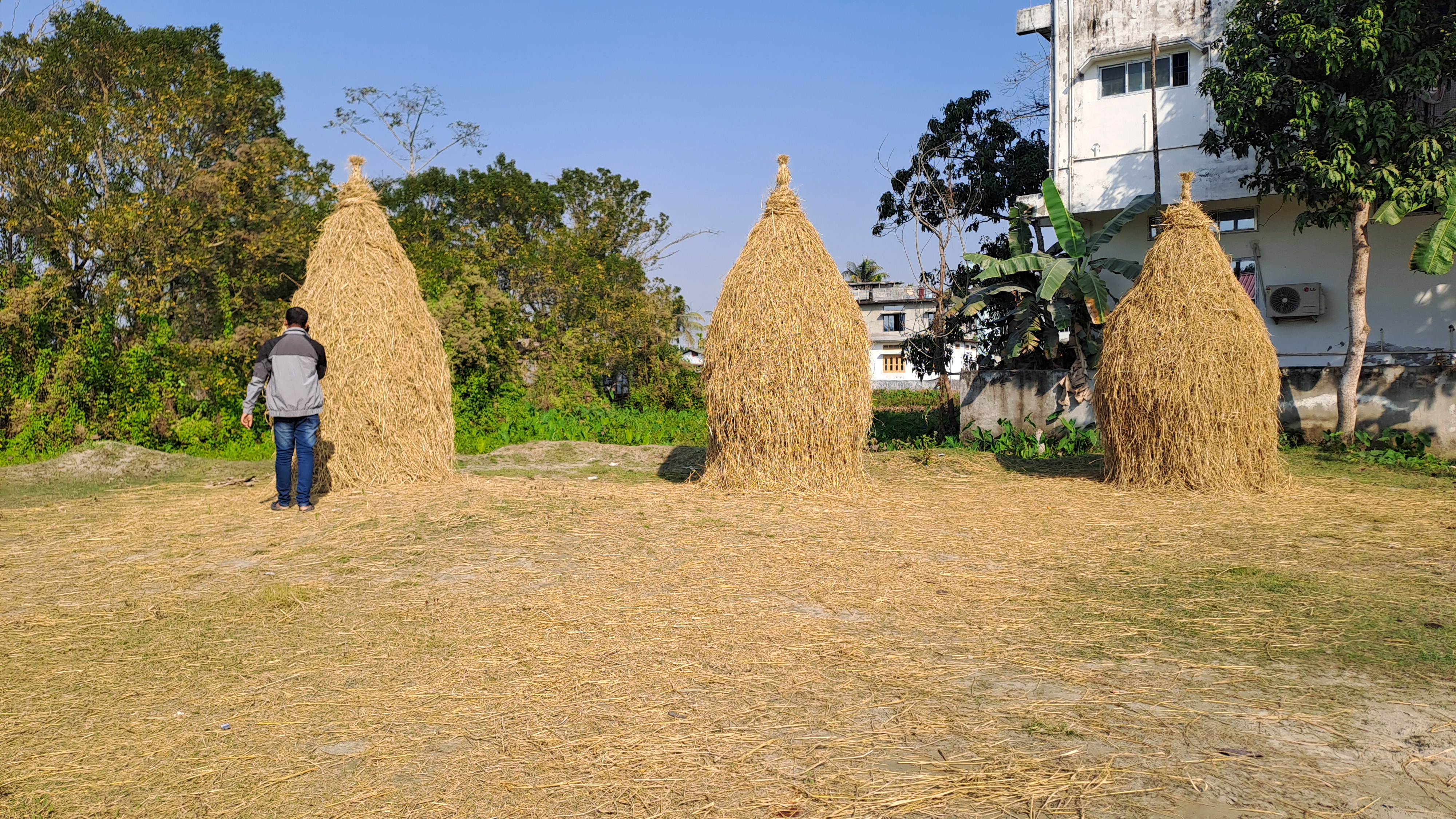 Magh Bihu preparation in Nalbari