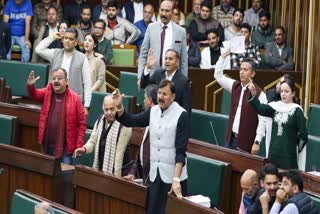 BJP MLAs during the Budget Session of the J&K Assembly, in Jammu on Tuesday, February 10, 2026.