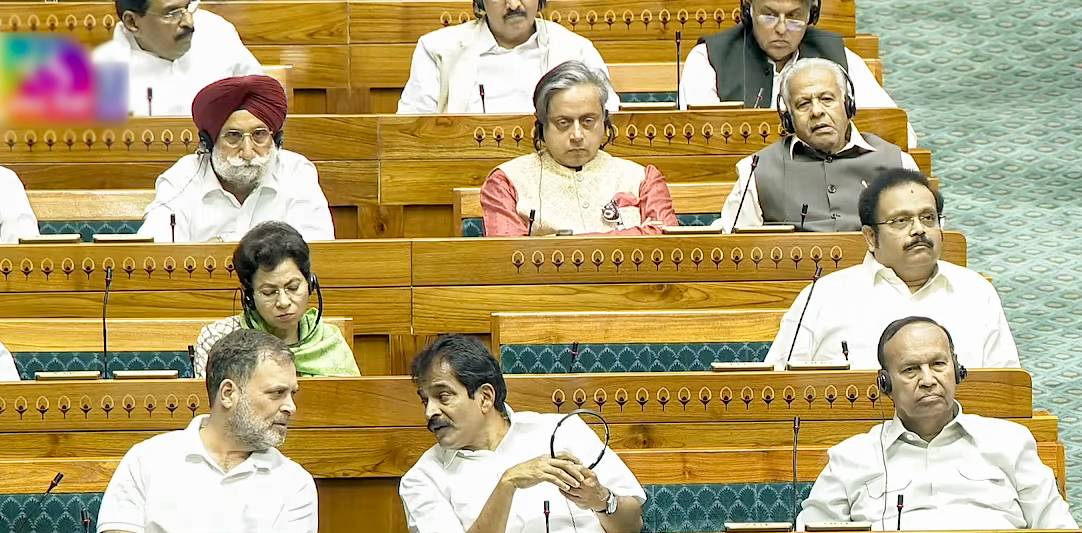 Opposition leader Rahul Gandhi and other Congress MPs in the Lok Sabha during the debate on Speaker's removal on Wednesday.