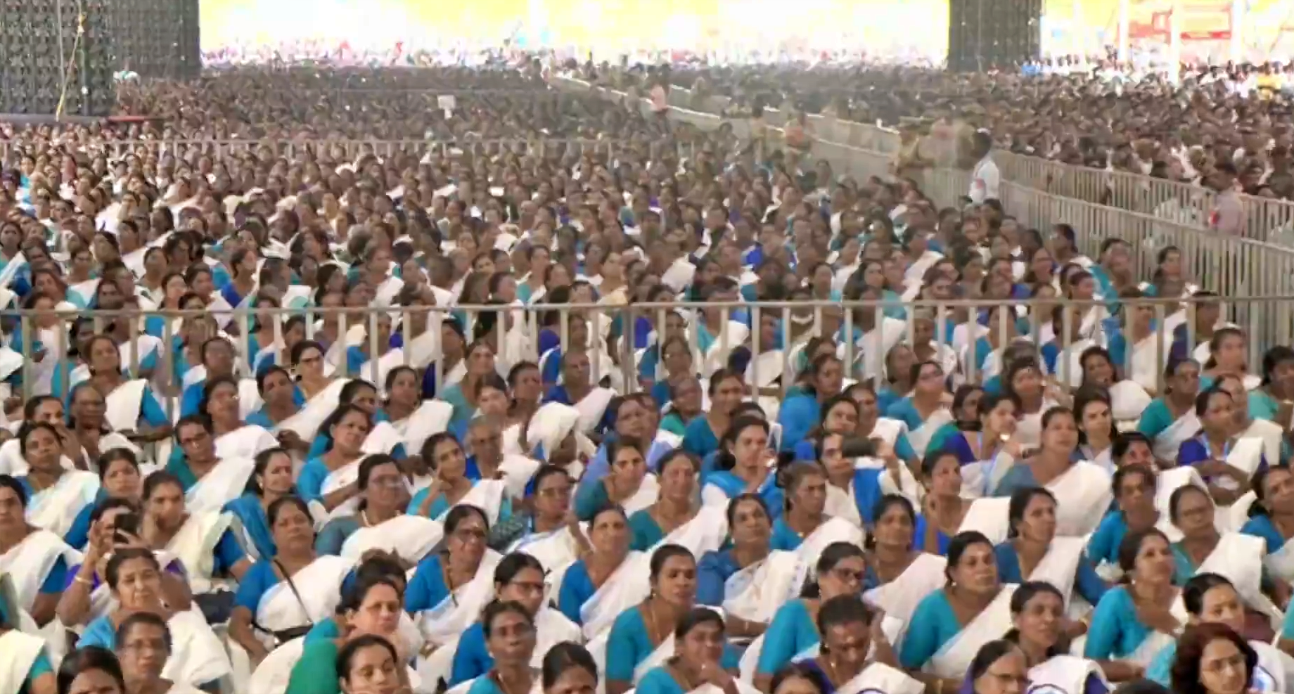The audience at the Akhila Kerala Dheevara Sabha in Kochi's Marine Drive on Wednesday.