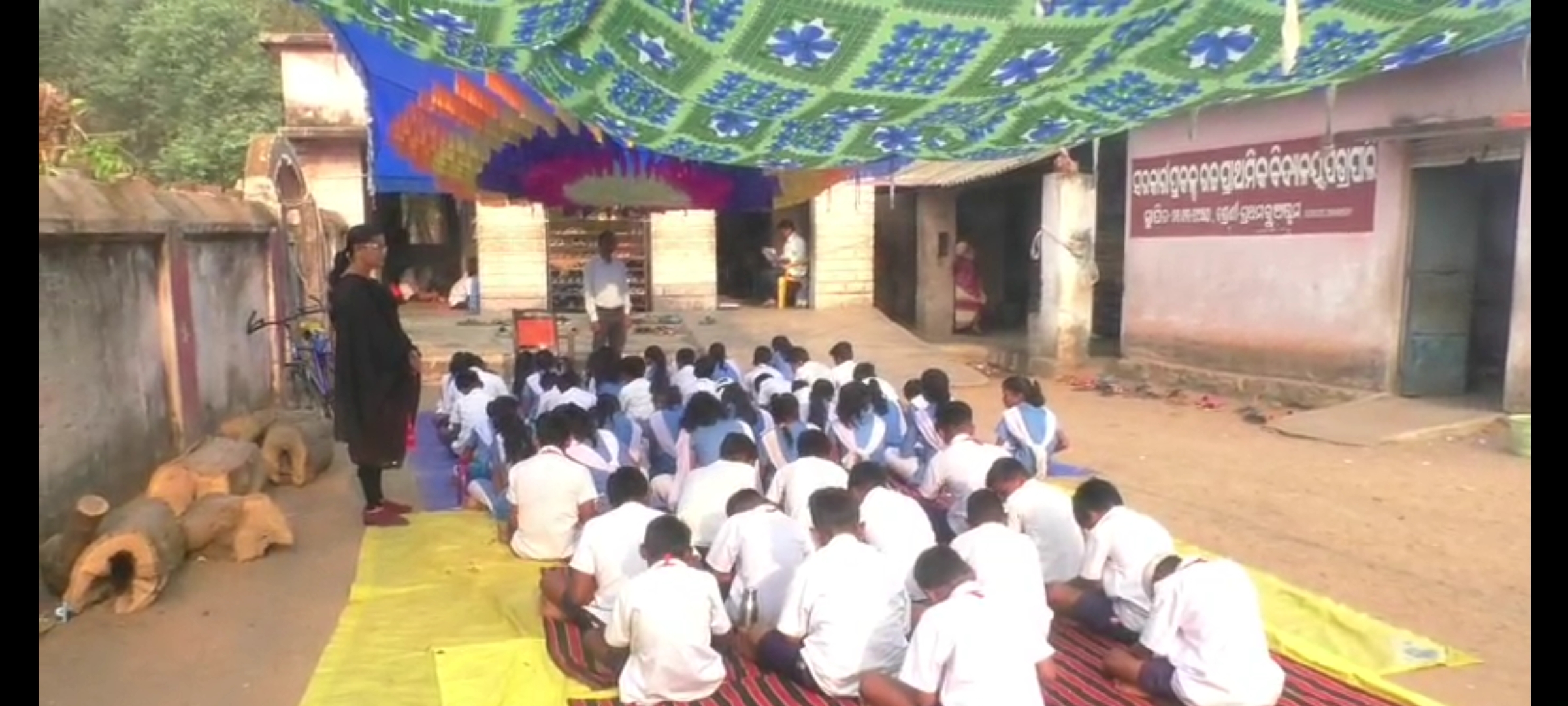With 180 Students & 2 Rooms Balangir School Children Appear In Exams Under Tent In Scorching Heat