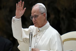 Pope Leo XIV holds his weekly general audience in the Paul VI Hall at the Vatican, Wednesday, Jan. 7, 2026.