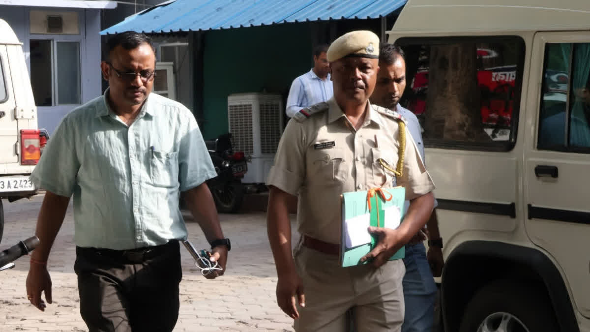 Meghalaya Police officials at Indore Crime Branch office during an investigation in Raja Raghuvanshi Murder Case, in Indore, Monday, June 09, 2025
