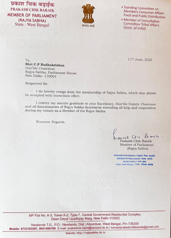 PRAKASH CHIK BARAIK RESIGNS