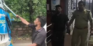 BUS GLASS BREAK ARREST  MALAPPURAM BUS GLASS BREAKS  BUS GLASS BREAKS AUTO DRIVER ARREST  AUTO DRIVER ARRESTED IN MALAPPURAM