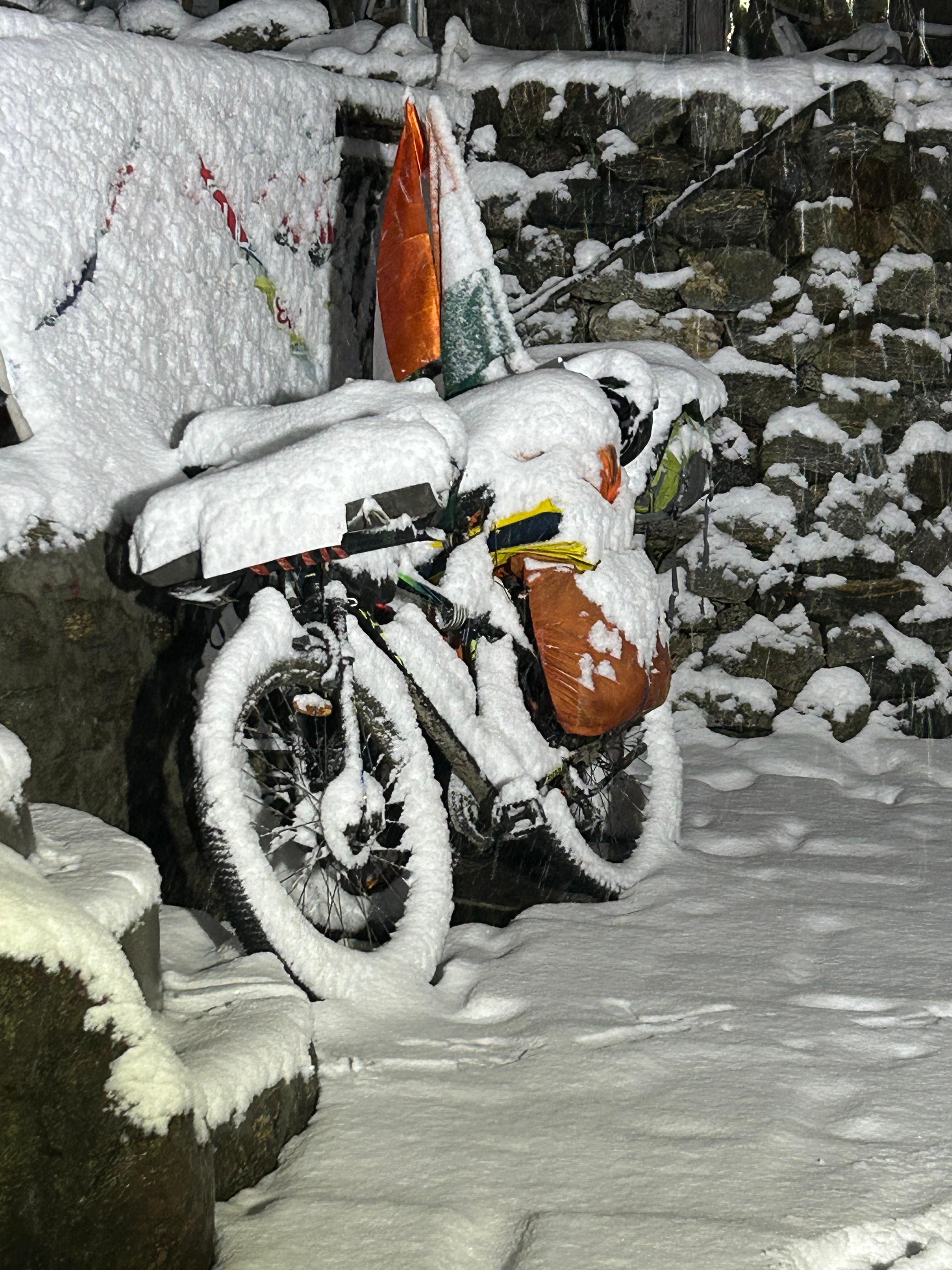 Papu Ram Chowdhury is cycling around promoting messages of environmental protection and national unity