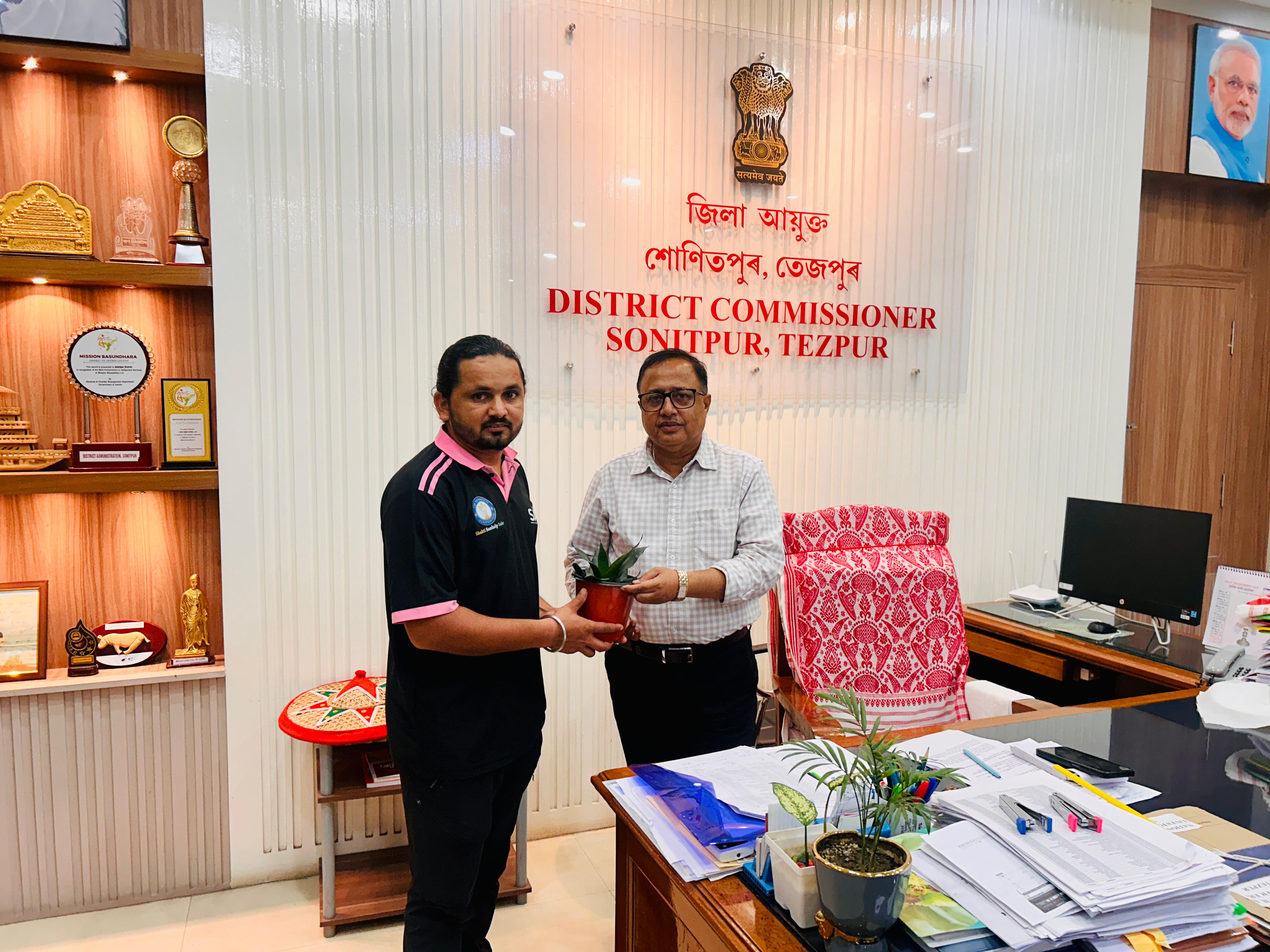 Papu Ram Chowdhury is cycling around promoting messages of environmental protection and national unity