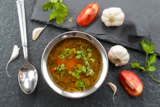 Garlic Rasam Making Process