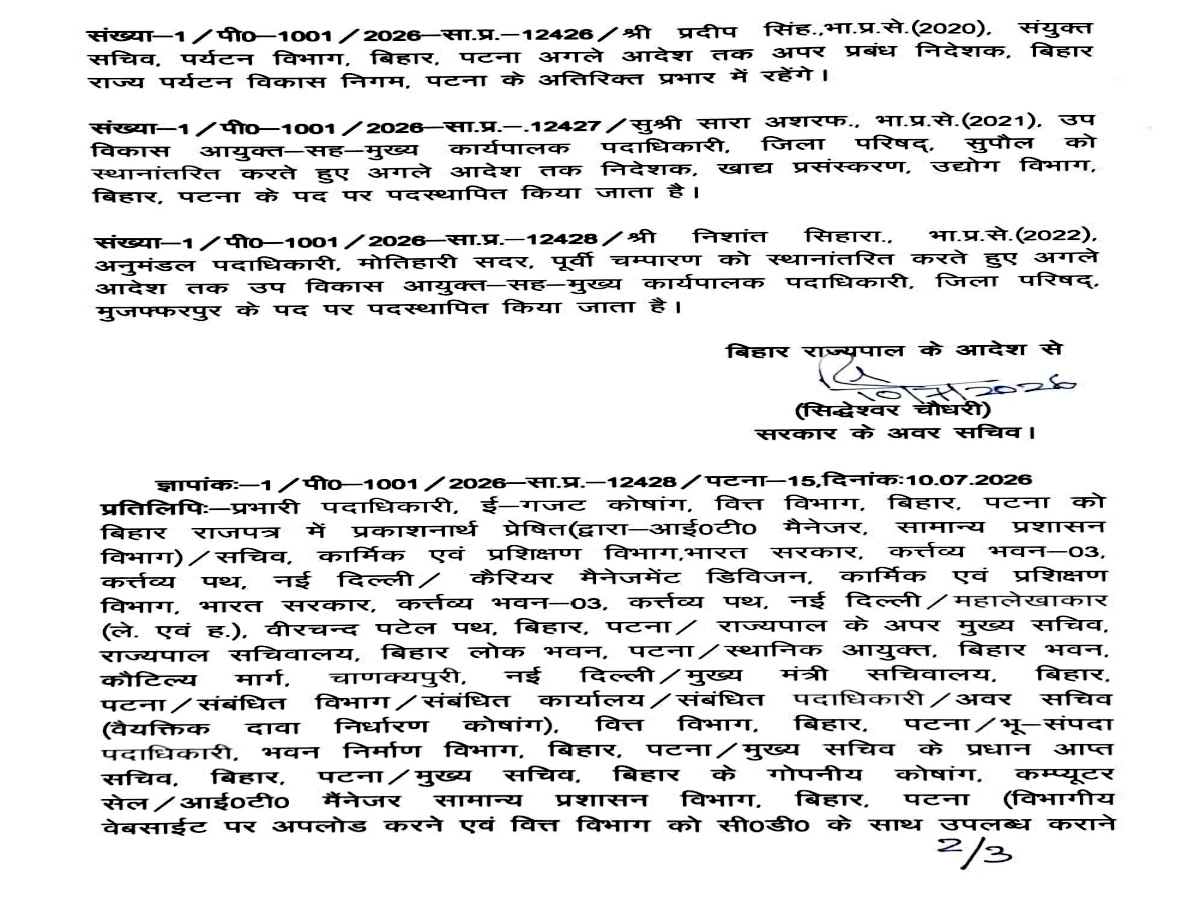 BIHAR IAS TRANSFER