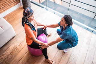Cancer patient doing movement therapy