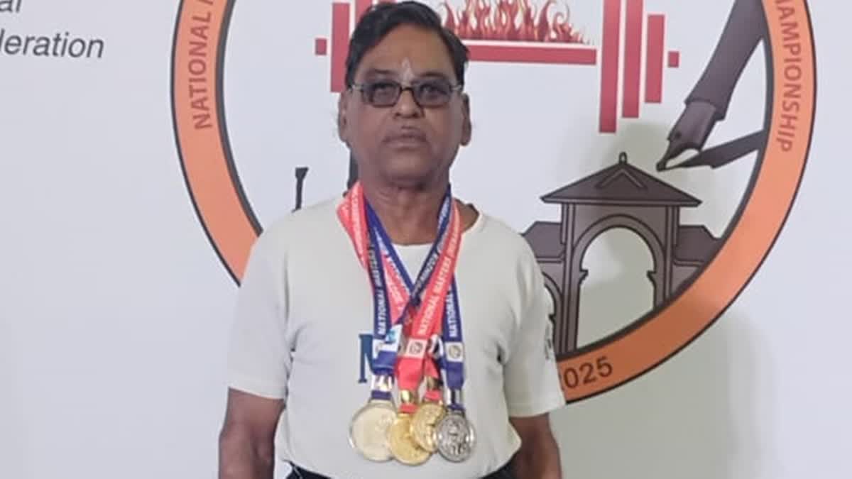Bhagwandas Kashyap has won 2 gold and 2 silver medals at the recent National Masters Powerlifting Championship
