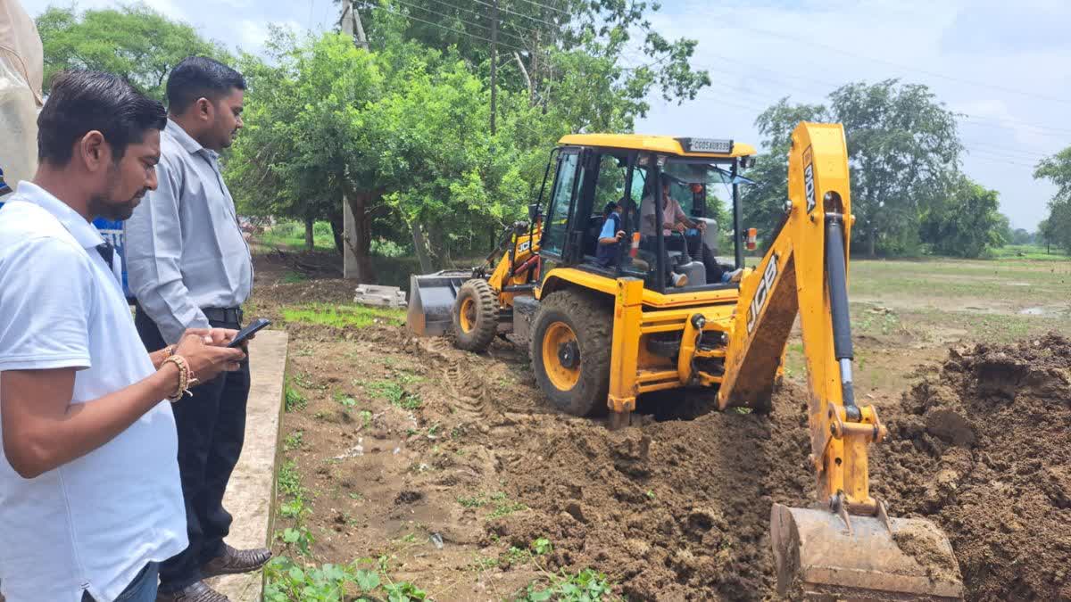 Bulldozer action in Dhamtari