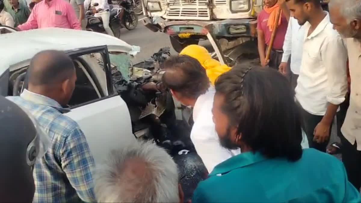 Road accident near Bhagirathpura village at Dholpur in Rajasthan.