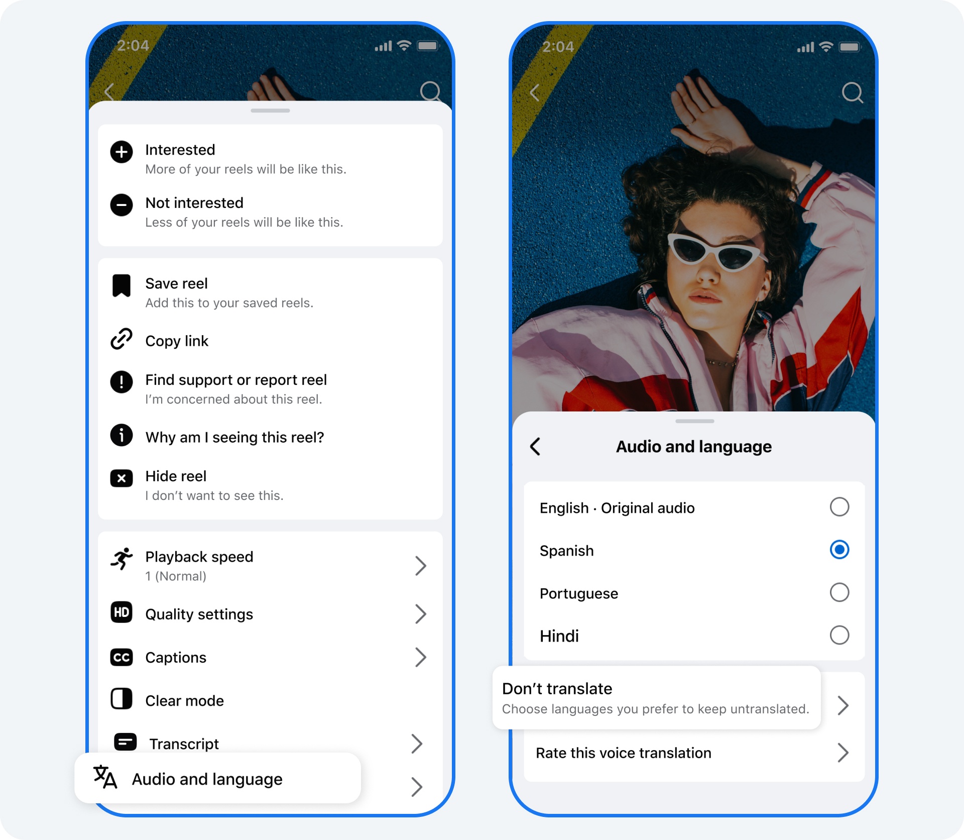 Meta Hindi AI translation feature