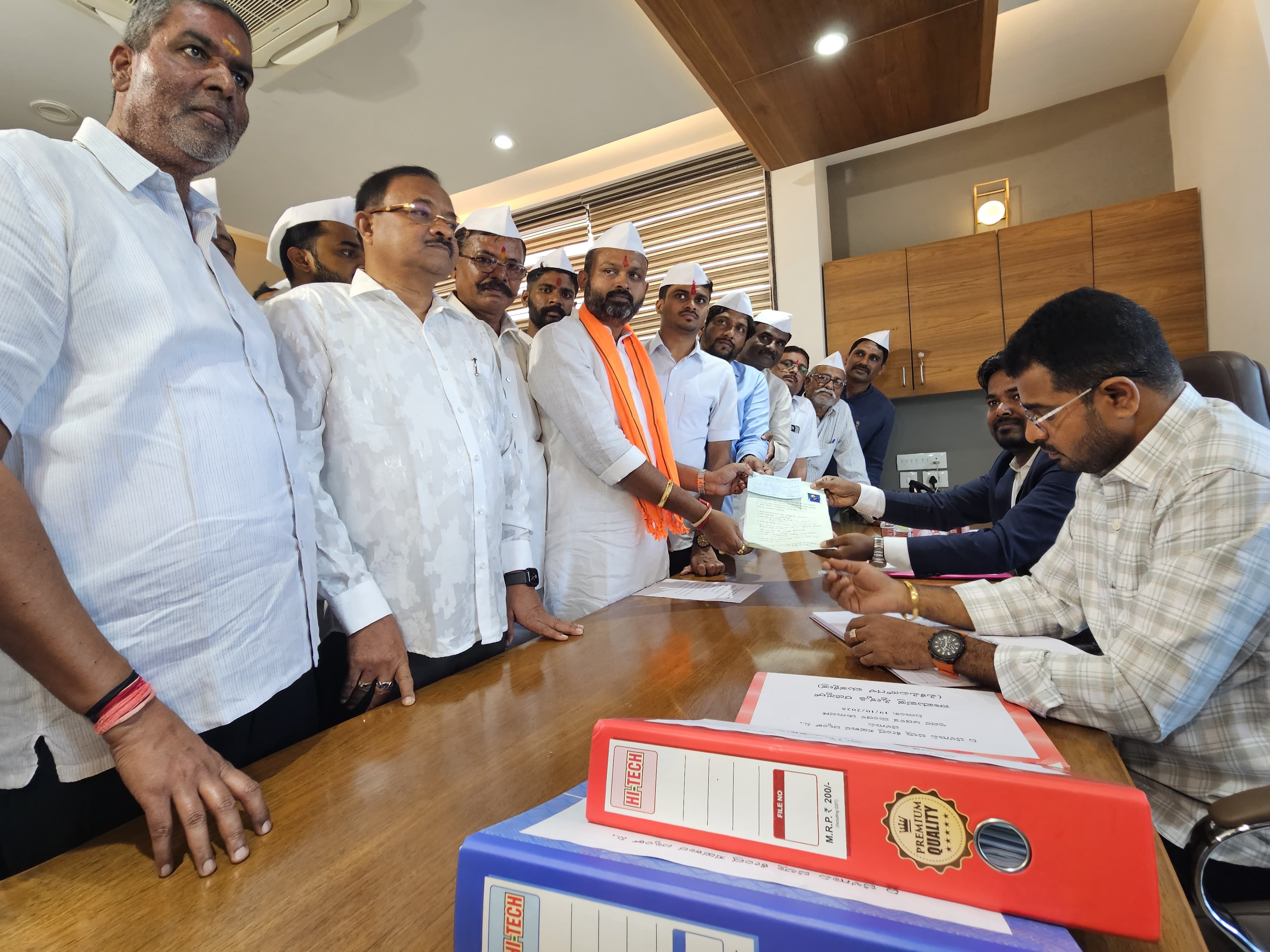 Remembering Gandhi hat in Belgaum DCC Bank nomination papers