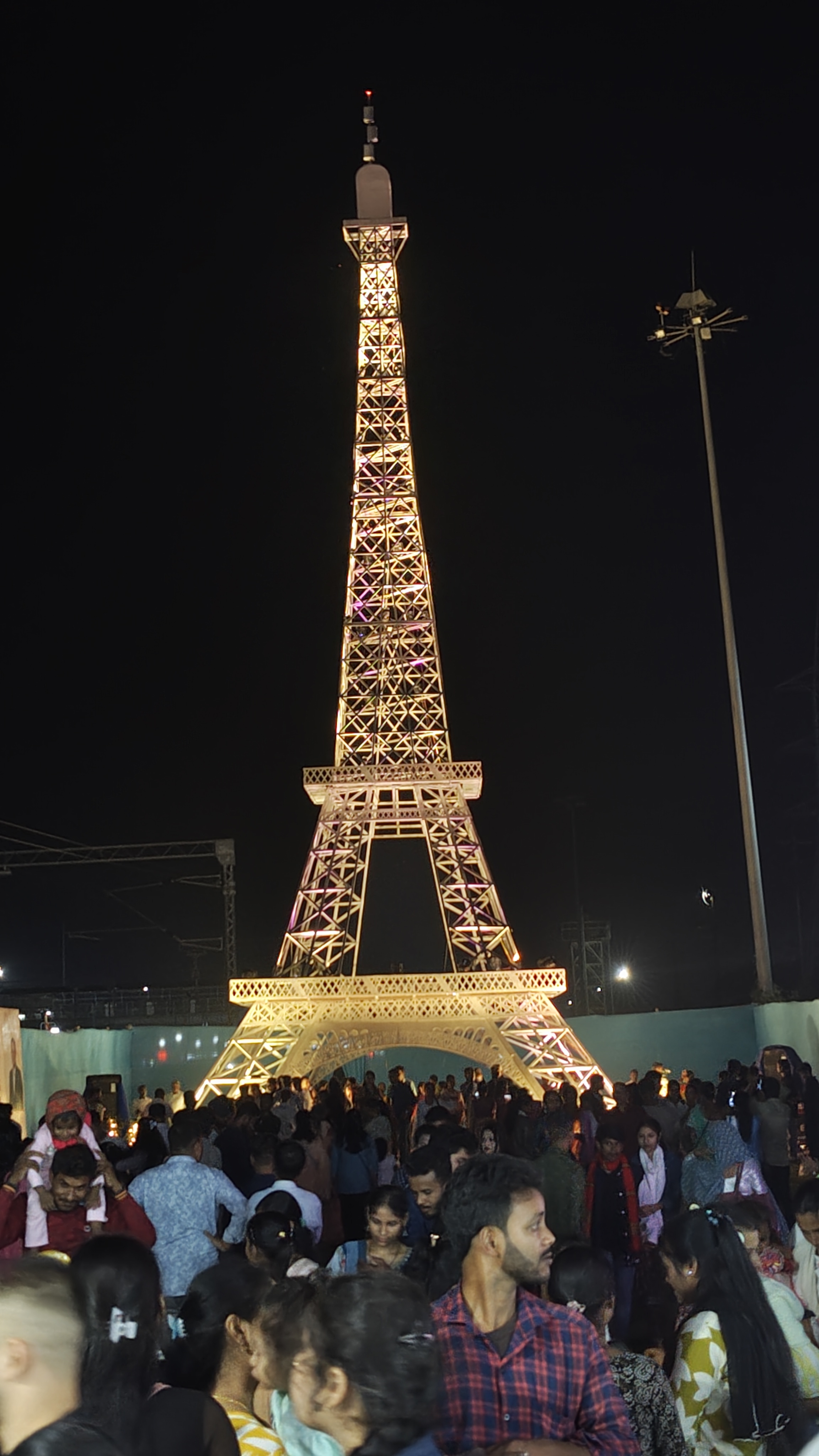 The Eiffel Tower has been set up at the international trade fair in Nalbari