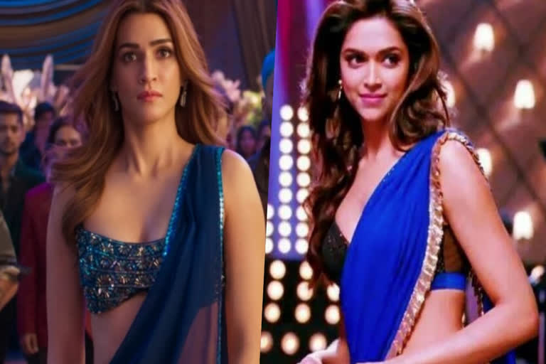 Legit copy: Kriti Sanon's blue saree remind netizens of Deepika Padukone's look in YJHD Kriti Sanon's blue saree remind netizens of Deepika Padukone's look in YJHD