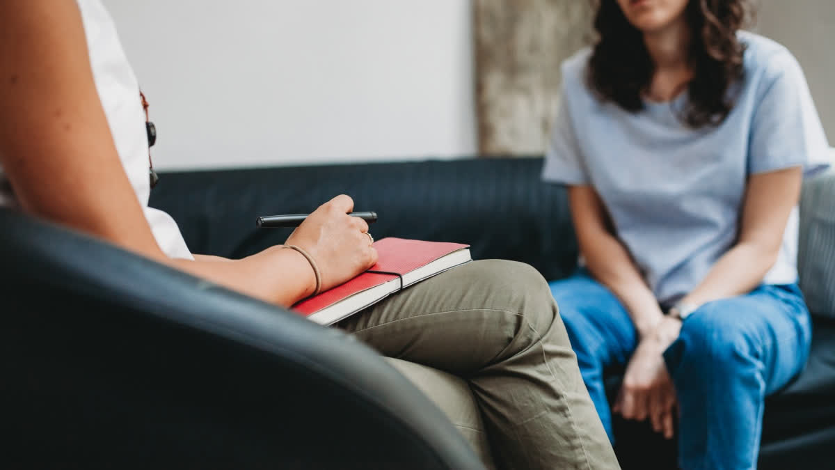 Young woman in psychotherapy