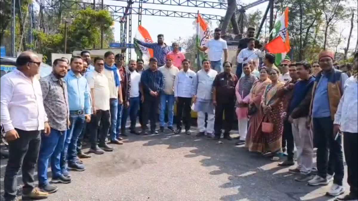 Protest against new labor code in Korba