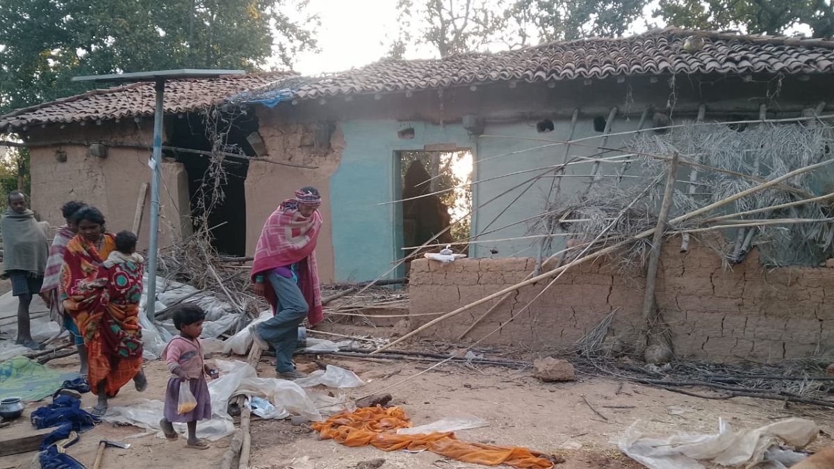 Elephant destroyed several houses in Korba