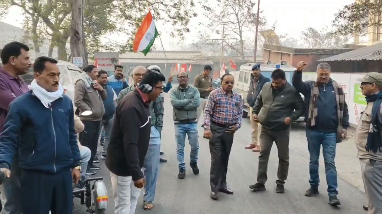 Labor union strike in Korba