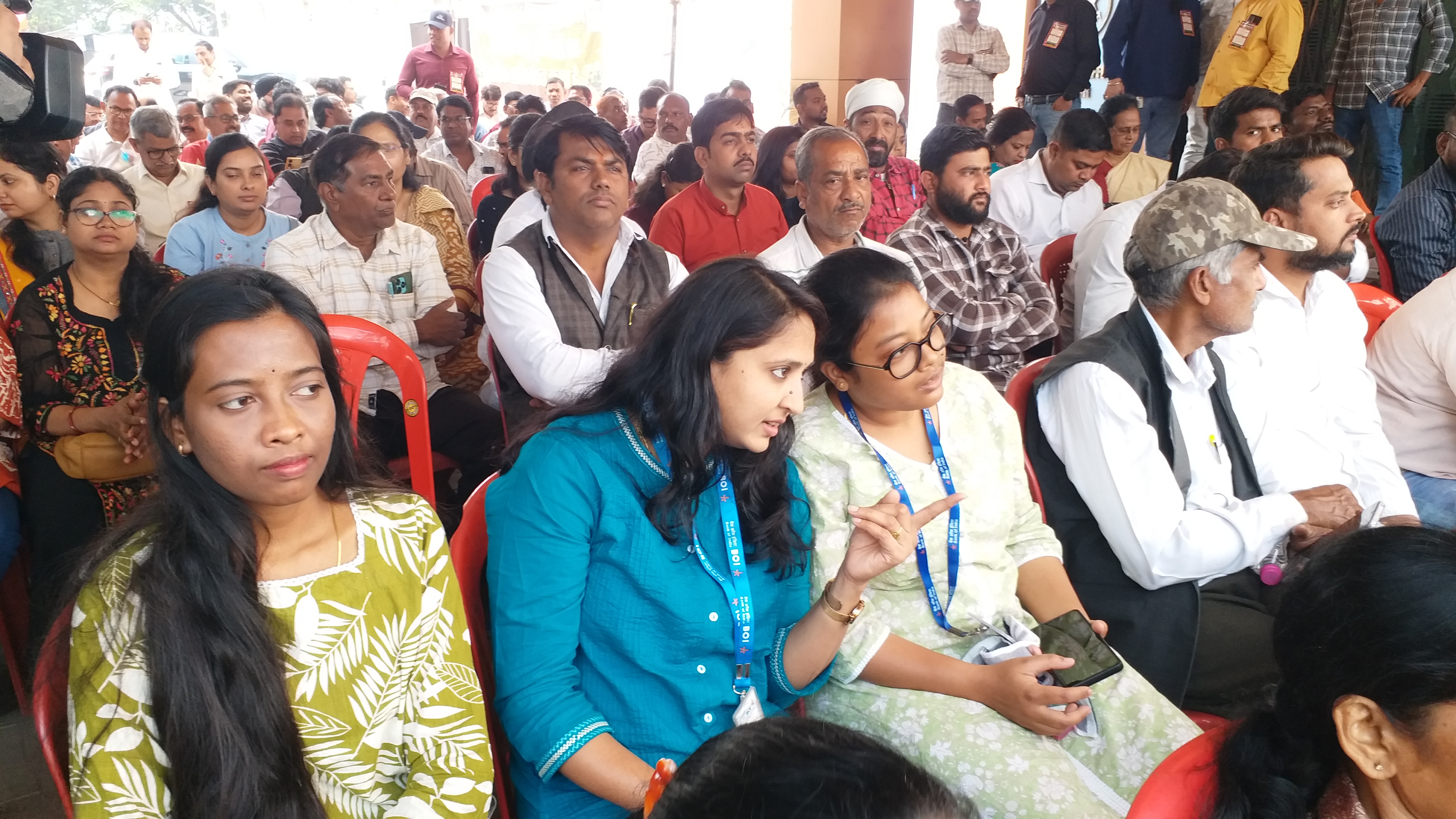 Workers involved in a trade union strike